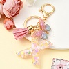 Resin & Acrylic & Faux Suede Tassel Keychain KEYC-YW00124-24-1