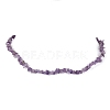 Natural Amethyst Chip Beaded Necklace NJEW-JN04615-06-1