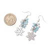 Snowflake Alloy Electroplate Glass Beads Dangle Earrings EJEW-TA00663-4