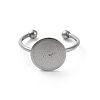 Non-Tarnish Adjustable 304 Stainless Steel Finger Rings Components STAS-K278-04D-P-2