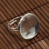 18mm Clear Domed Glass Cabochon Cover and Brass Pad Ring Bases for DIY Portrait Ring Making DIY-X0130-S-2