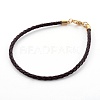 Braided Leather Cord Bracelet Making MAK-L018-04H-1