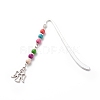 Synthetic Dyed Turquoise Beaded Bookmarks AJEW-JK00191-2
