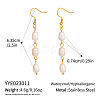 Freshwater Pearl 304 Stainless Steel Dangle Earrings for Women BV3455-1-1