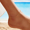 925 Sterling Silver Anklet AJEW-Z029-21G-3