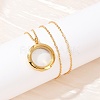 304 Stainless Steel Visible Flat Round Locket Pendant Pet Urn Ashes Necklaces LS-NJEW-S455-08G-1