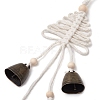 Christmas Tree Cotton Cord & Iron Bell & Wood Pendant Decorations HJEW-TA00317-4