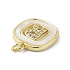 Rack Plating Brass Micro Pave Clear Cubic Zirconia Pendants KK-E102-33G-R-2