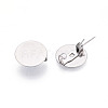 304 Stainless Steel Brooch Cabochon Settings STAS-E547-08J-P-1