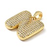 Brass Micro Pave Cubic Zirconia Pendants KK-E061-03G-14-2