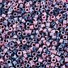 Opaque Picasso Cylinder Glass Beads SEED-Q039-06A-07-3