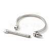 304 Stainless Steel D Shape Bangle with Arrow Screw BJEW-G636-06P-4
