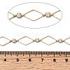 Handmade Brass Pave Clear Cubic Zirconia Rhombus Link Chains CHC-G027-01G-3