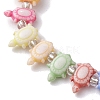 Summer Beach Tortoise Acrylic & Glass Seed Beaded Stretch Bracelets for Women BJEW-JB10300-01-3