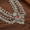 Boho Alloy & Iron Siam Rhinestone Embossed Teardrop Tassel Chain Belts WGEDD79-01-2