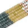 Natural Dyed White Jade & Synthetic Shoushan Stone Beads Strands G-Z135-C09-2