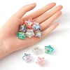 10Pcs 5 Colors UV Plating Transparent Crackle Acrylic Beads OACR-YW0001-57-3