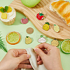 8Pcs 8 Styles Fruits/Vegetables Alloy Enamel Lapel Pin Backs for Backpack Clothes JEWB-FH0002-87-3