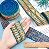 CHGCRAFT Ethnic Style Embroidery Flat Nylon Elastic Rubber Cord/Band OCOR-CA0001-08-3