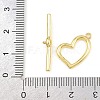 Heart Brass Toggle Clasps KK-G548-43G-01-4