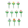 Glass Seed Beaded Flower Pendants PALLOY-MZ00668-1