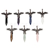 Natural & Synthetic Mixed Stone Faceted Pointed Bullet Shaped Big Pendants G-T145-01R-2
