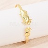 Marine Organism Brass Cuff Bangles for Women BJEW-D368-03M-G-3