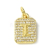 Rack Plating Brass Micro Pave Clear Cubic Zirconia Charms KK-G501-01T-G-1