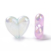 UV Plating Rainbow Iridescent Luminous Acrylic Beads OACR-E010-10-3