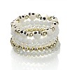 Trendy Acrylic & Glass Beaded Stretch Bracelets for Girls BJEW-PJB817-4-1