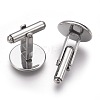 Tarnish Resistant Flat Round Stainless Steel Cuffinks X-STAS-P207-08P-D-2