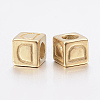 304 Stainless Steel Large Hole Letter European Beads LS-STAS-H428-01G-D-2