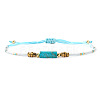 Bohemian Natural Turquoise & Glass Seed Bead Braided Bead Bracelets for Unisex OP0530-2-1