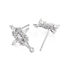 Brass Micro Pave Cubic Zirconia Stud Earrings Finding KK-Z084-03P-2