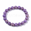 Natural Lepidolite/Purple Mica Stone Stretch Bracelets X-BJEW-S138-03A-02-3
