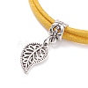 Faux Suede Cord Multi-strand Bracelet with Charm for Women BJEW-JB07687-6