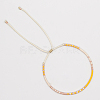 Glass Seed Braided Slider Bracelet BJEW-BB727272757-F-1