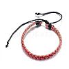 Adjustable Braided Leather Cord Bracelets BJEW-P099-21E-1