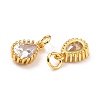 Brass Micro Pave Cubic Zirconia Pendants ZIRC-D120-01G-08-3