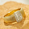 Brass Micro Pave Clear Cubic Zirconia Finger Rings FS-WGEE21A-04-3