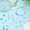 ARRICRAFT 128PCS 4 Colors 4 Style Ocean Theme Transparent Spray Painted Glass Beads GLAA-AR0001-46-4