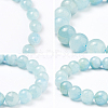 SUNNYCLUE Natural Aquamarine Round Beads Stretch Bracelets BJEW-PH0001-10mm-19-4