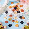 90Pcs 6 Colors 2-Hole Wood Flower Buttons BUTT-TA0001-40D-5