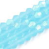 Imitate Austrian Crystal Bicone Frosted Glass Beads Strands EGLA-A039-T3mm-MB20-1