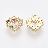 Brass Micro Pave Cubic Zirconia Charms KK-Q761-54G-NF-2