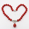 Trendy Mother's Day Gifts Shell Pearl Beaded Necklaces for Women X-NJEW-M004-01C-1