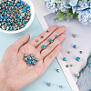 150 Sets 3 Style Plastic Imitation Turquoise Garment Rivets FIND-WR0007-54-3