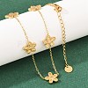 Flower 304 Stainless Steel Necklaces & Stud Earrings Sets for Women SJEW-K003-01G-2
