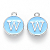 Platinum Plated Alloy Enamel Charms ENAM-S118-04W-P-1