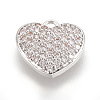 Brass Micro Pave Cubic Zirconia Charms KK-O112-08P-1